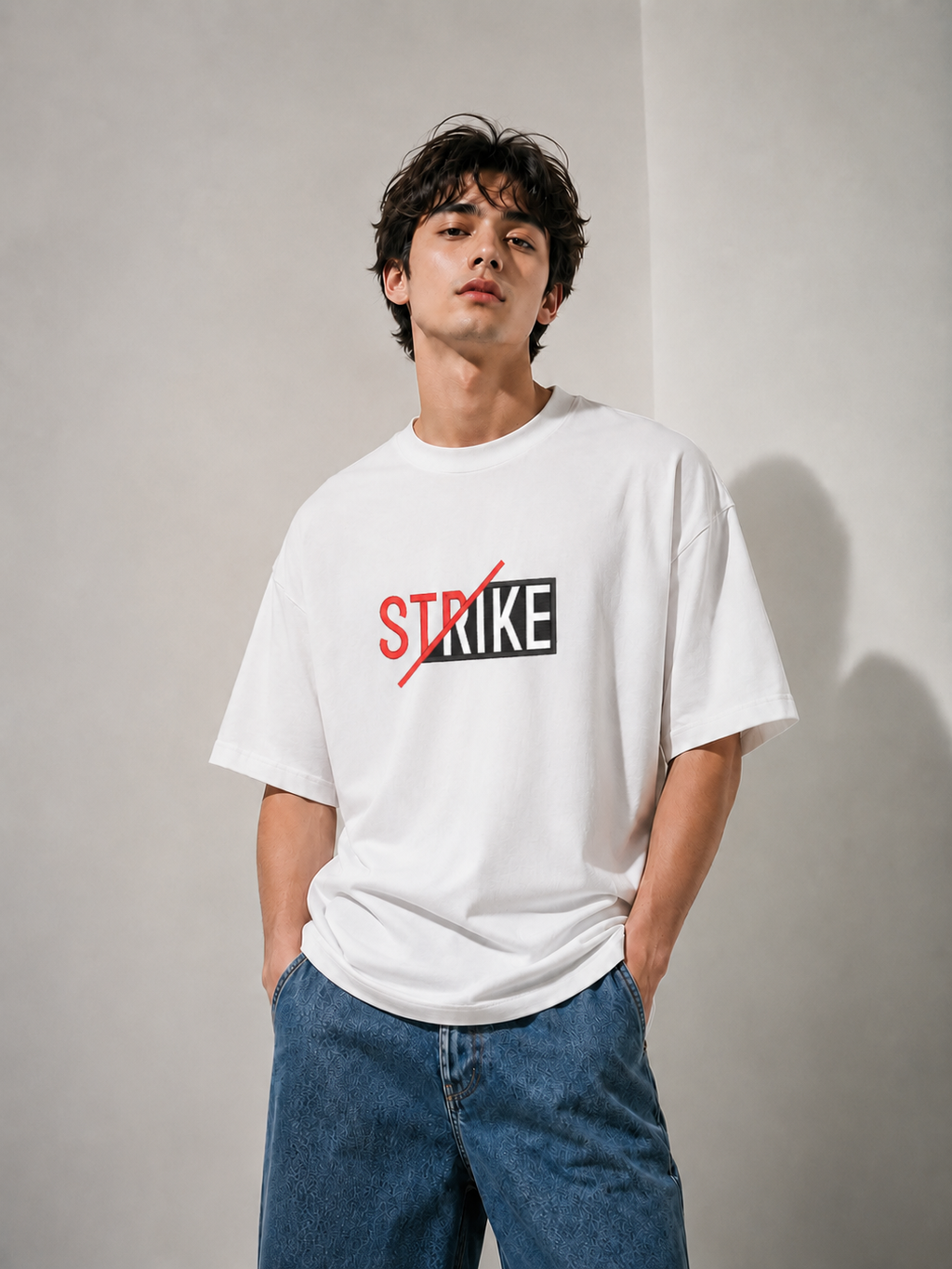 Strike Embroidered Oversized T-Shirt