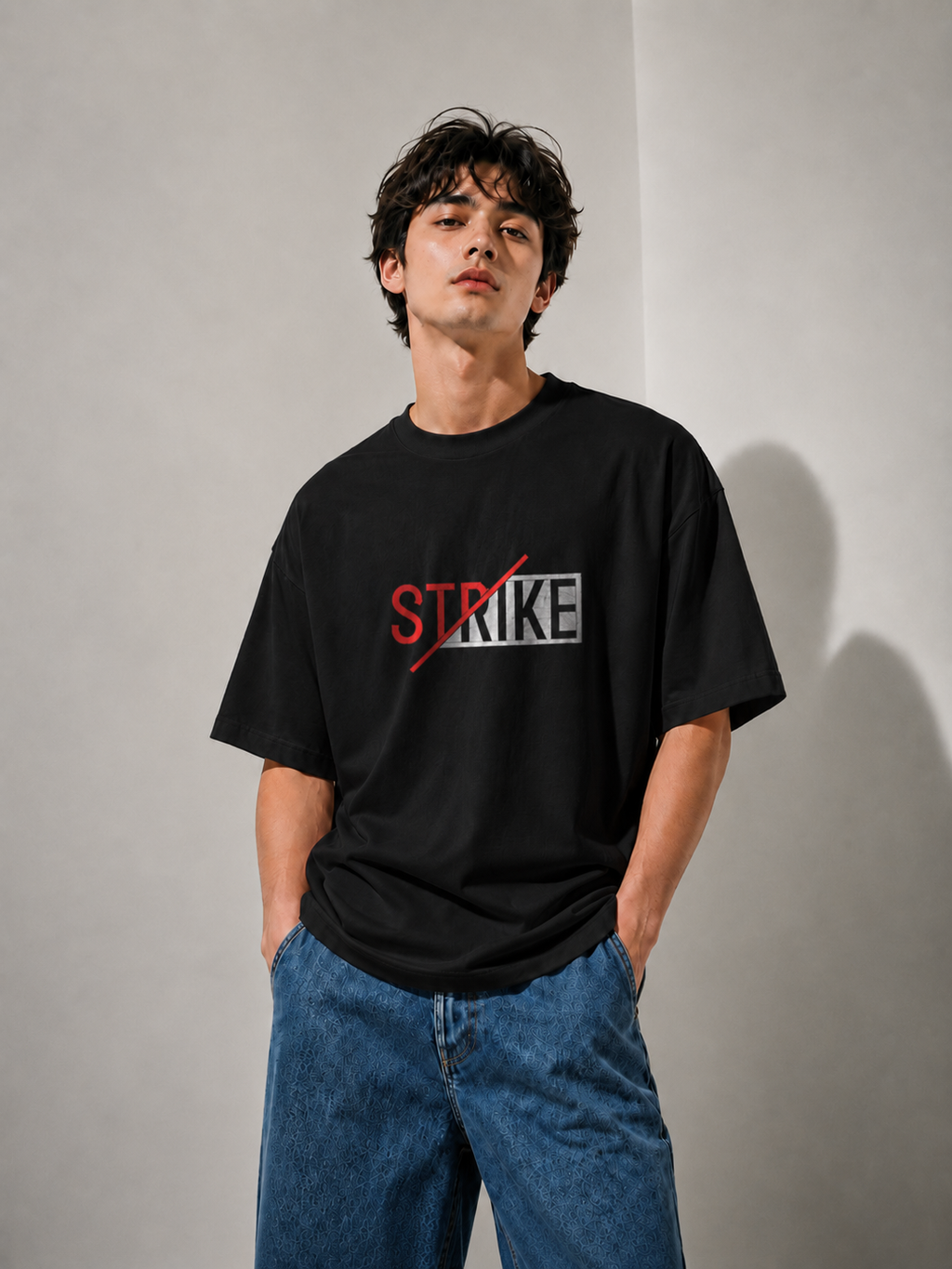 Strike Embroidered Oversized T-Shirt