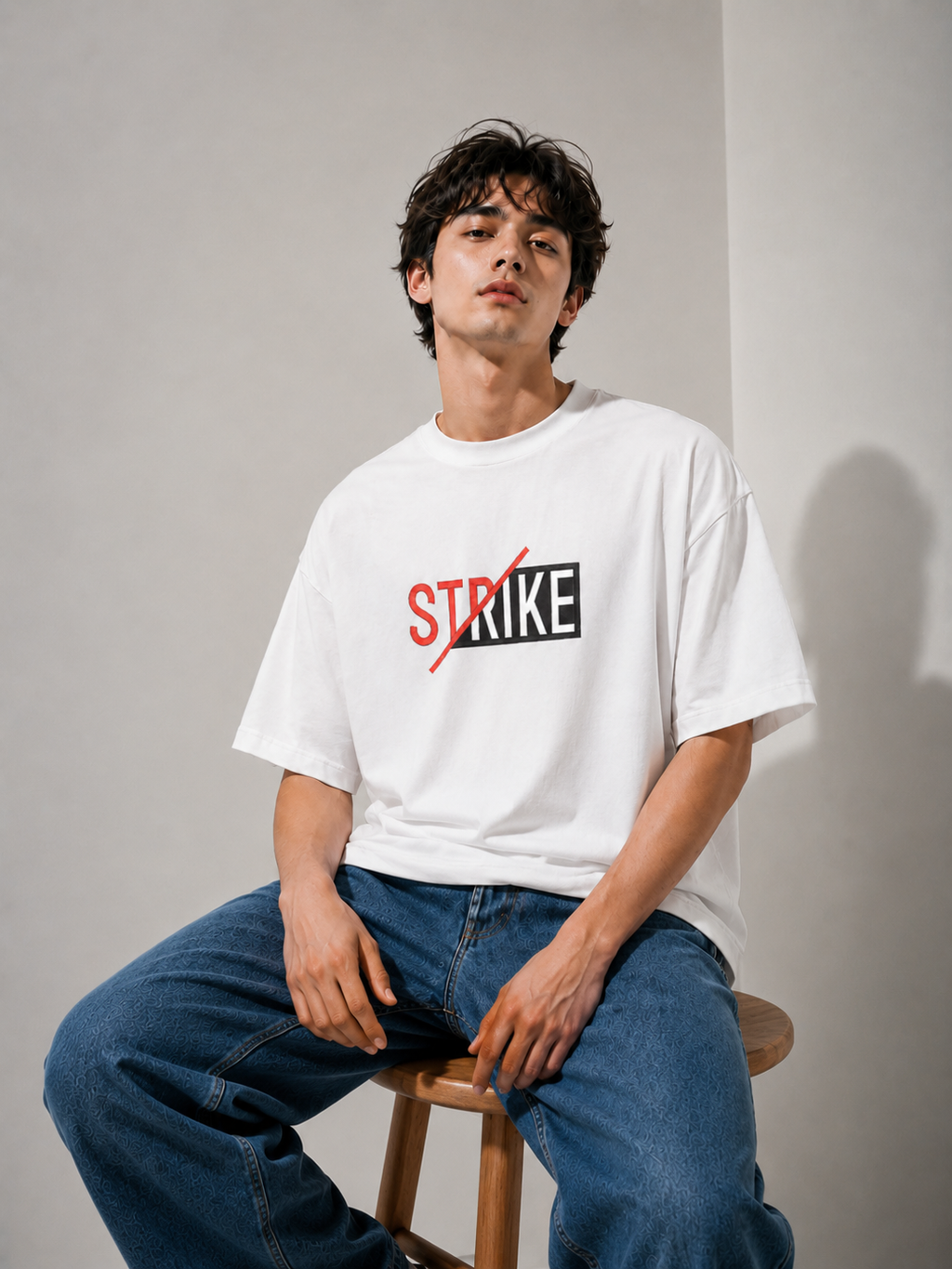 Strike Embroidered Oversized T-Shirt