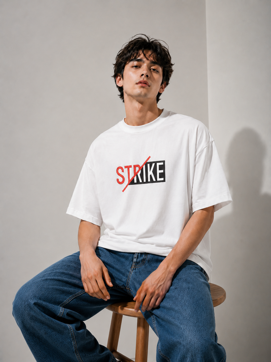 Strike Embroidered Oversized T-Shirt