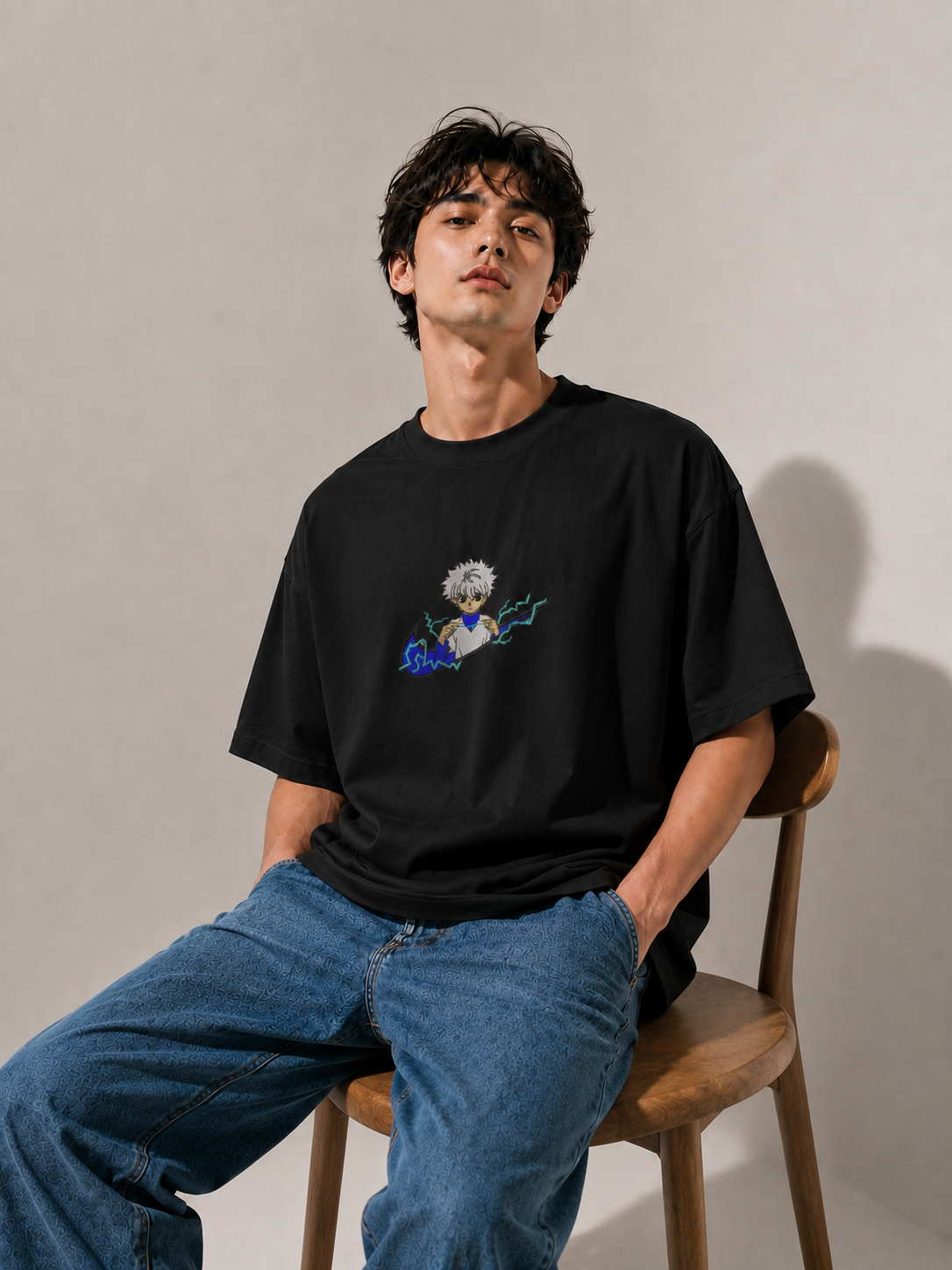 Volt Arc Embroidered Oversized T-Shirt