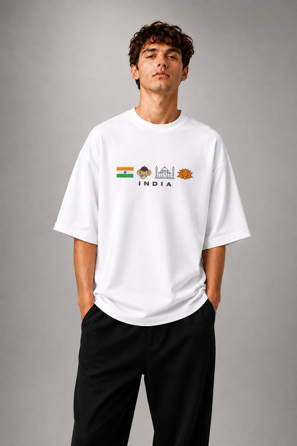 Independence Day Edition Embroidered Oversized T-Shirt